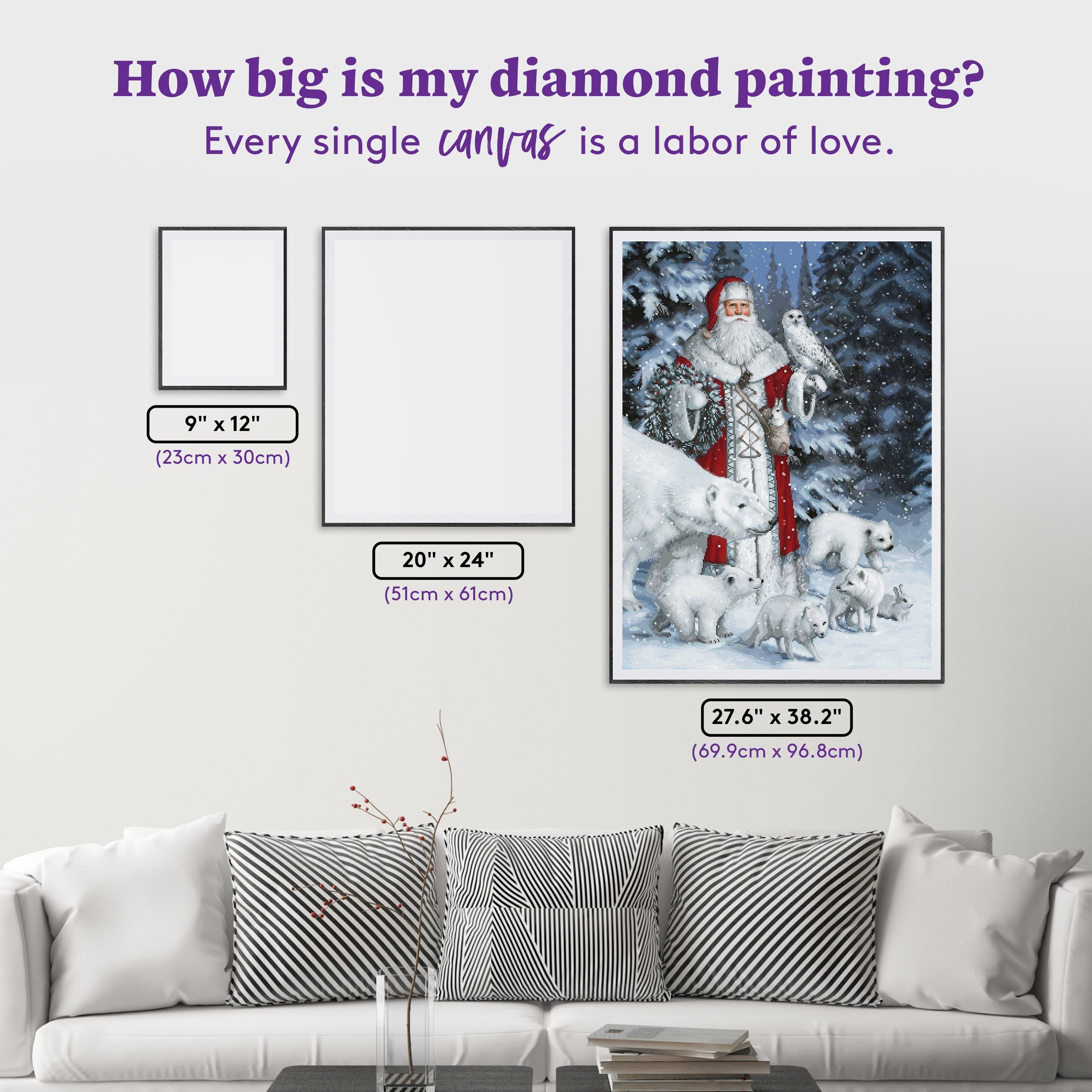 Red Arctic Santa with Polar Bears, Foxes, Owl
